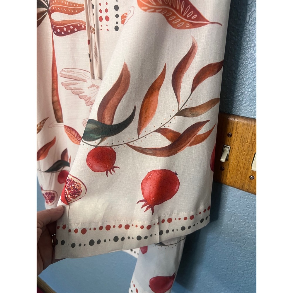 Ciebon Womens Pomegranate Palm Tree Tunic Dress Cream Orange D5788-R2545 Medium - Picture 7 of 16